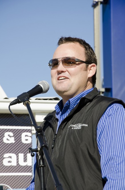 Dean Leigh-Smith at the launch from Gold Coast City Marina © Stephen Milne